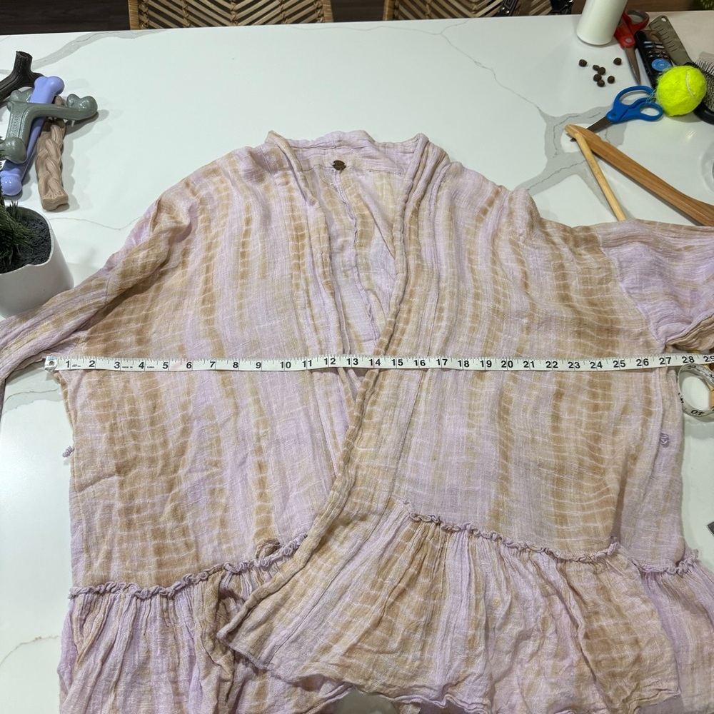 Free people Sasha lavender tie dye kimono Cardigan Bohemian Flowy - Picture 14 of 16